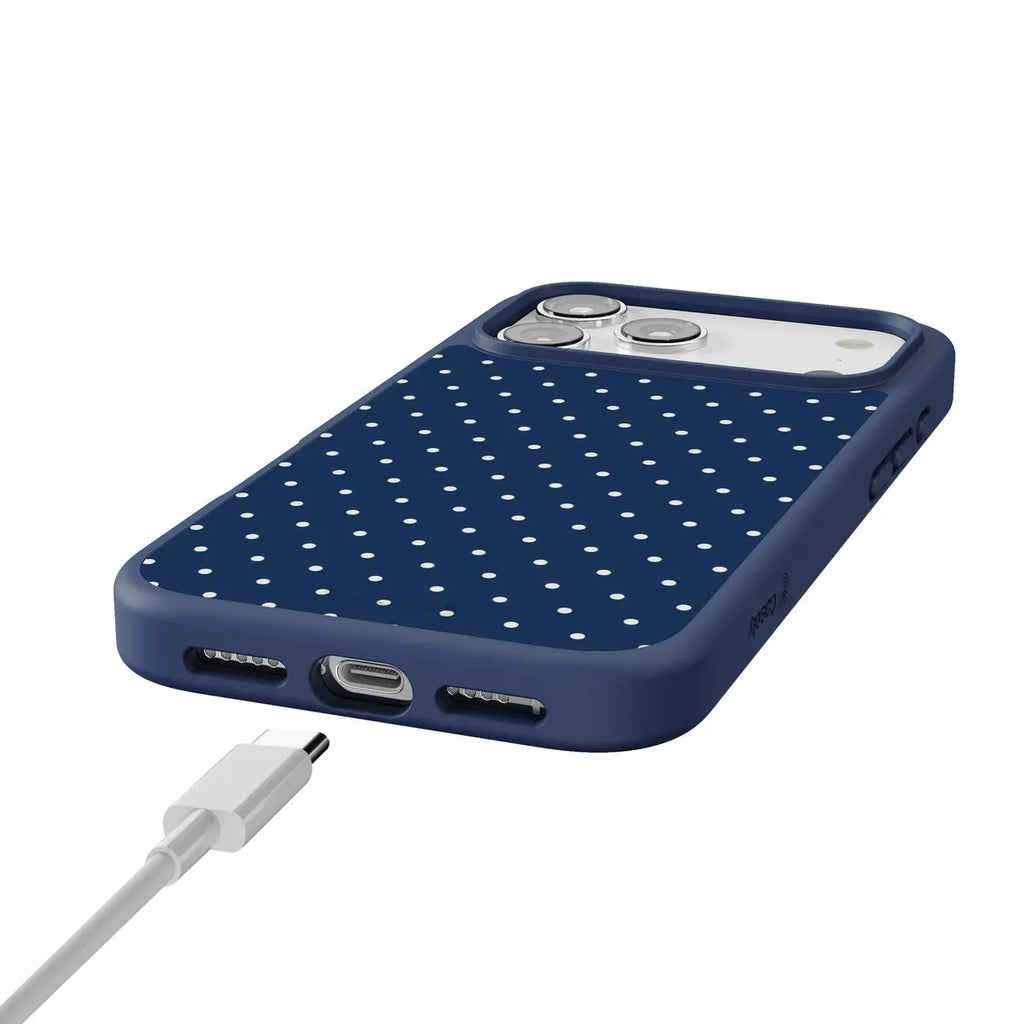On the Dot | Navy Polka Dot Case