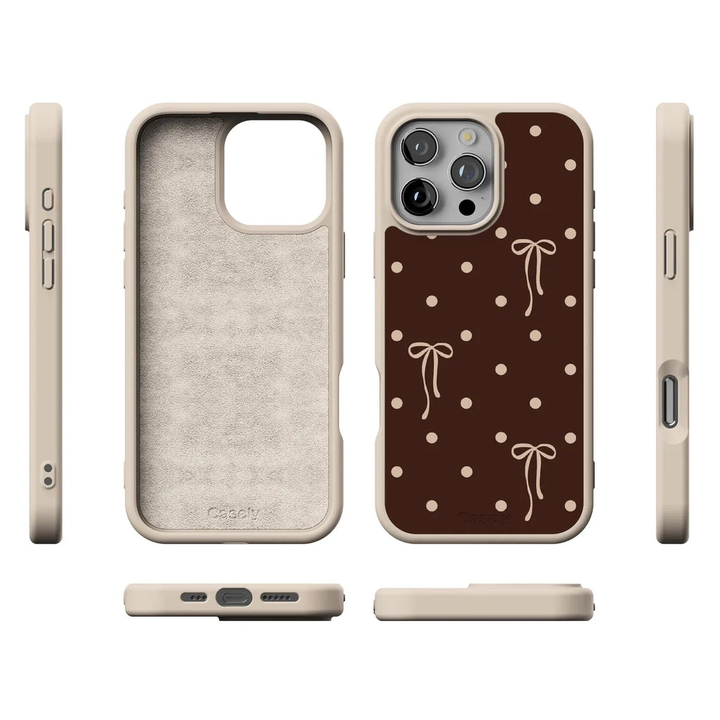 Teddy Bows | Brown Polka Dot Case