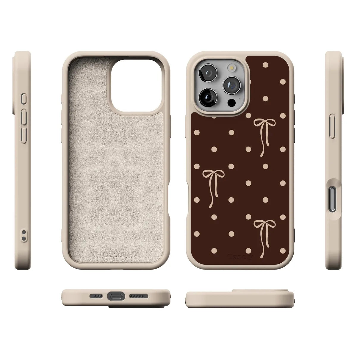 Teddy Bows | Brown Polka Dot Case