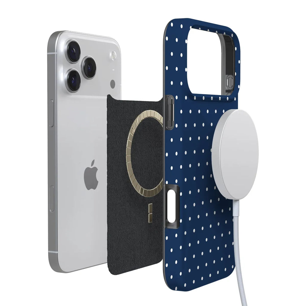 On the Dot | Navy Polka Dot Case