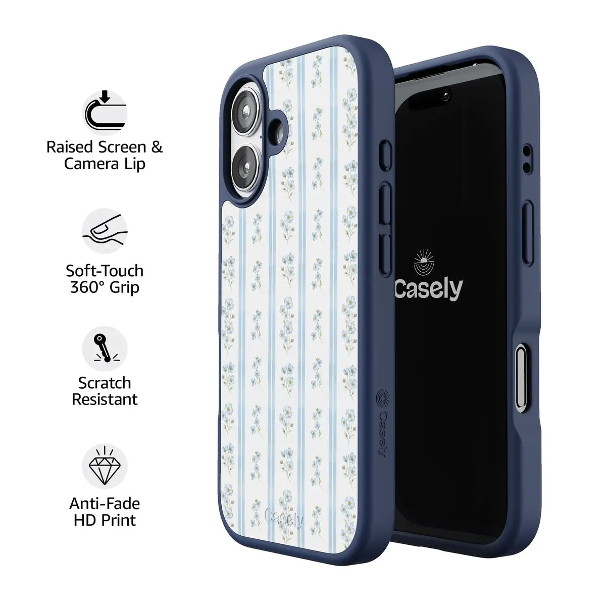 Cottage Stripe | Blue Floral Case