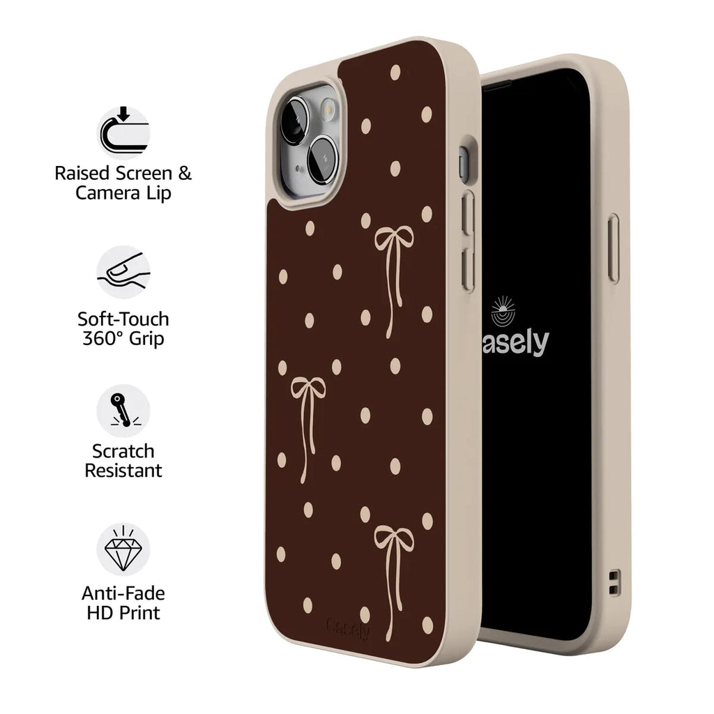 Teddy Bows | Brown Polka Dot Case