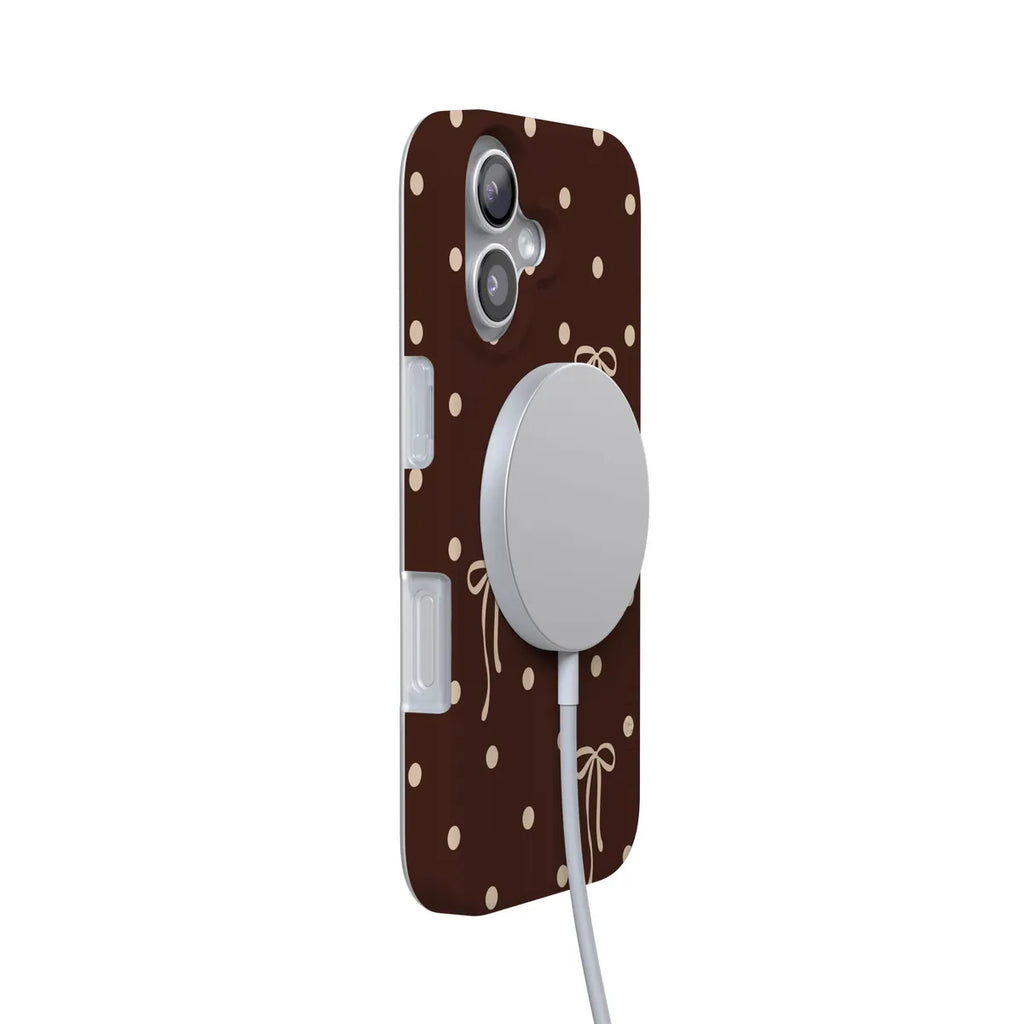 Teddy Bows | Brown Polka Dot Case
