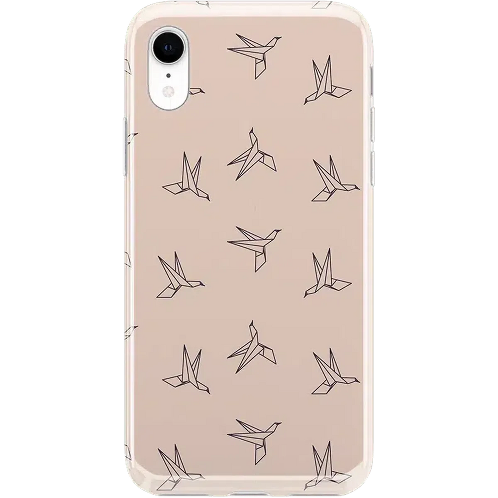 Paper Crane Origami | Beige Pattern