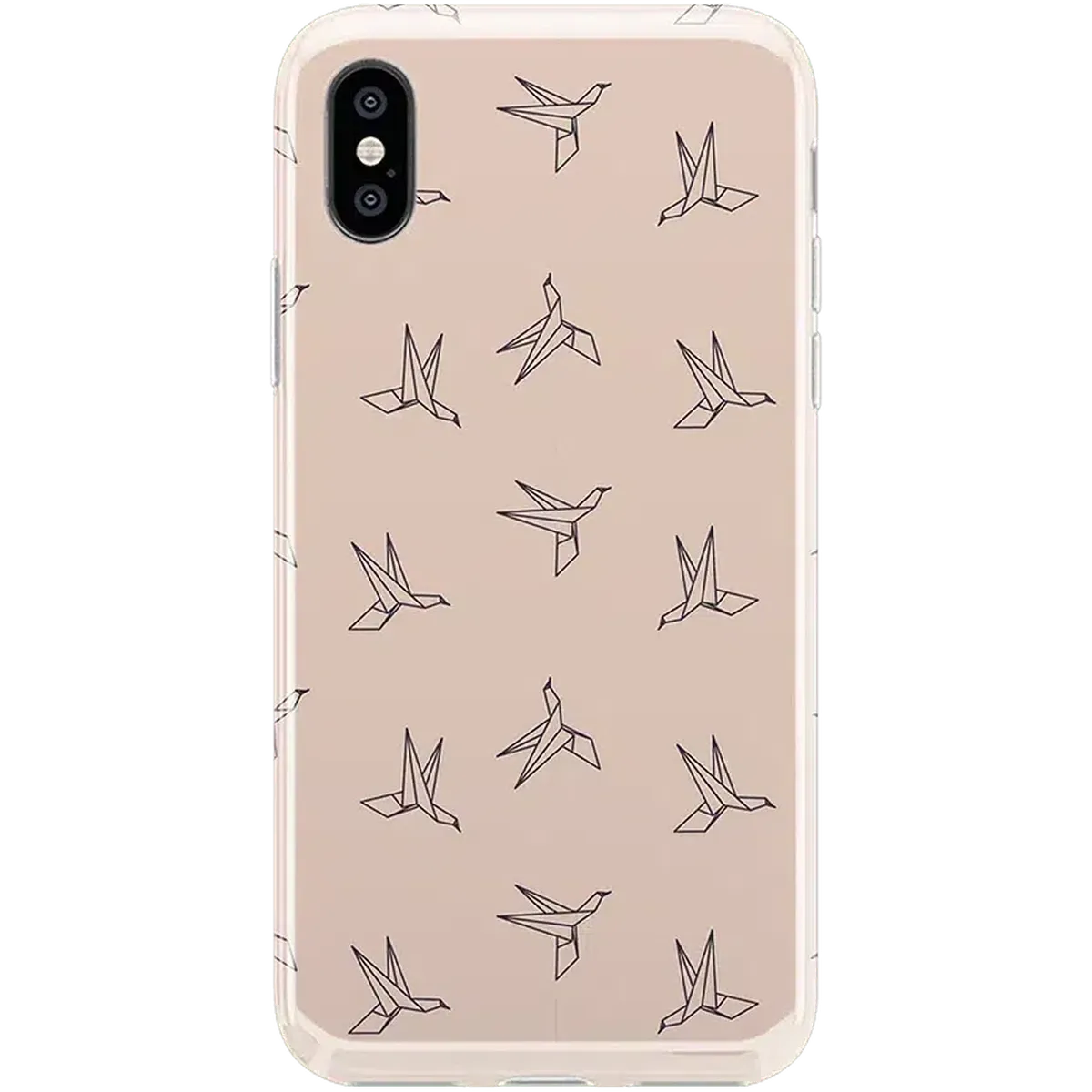 Paper Crane Origami | Beige Pattern