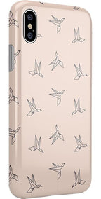 Paper Crane Origami | Beige Pattern