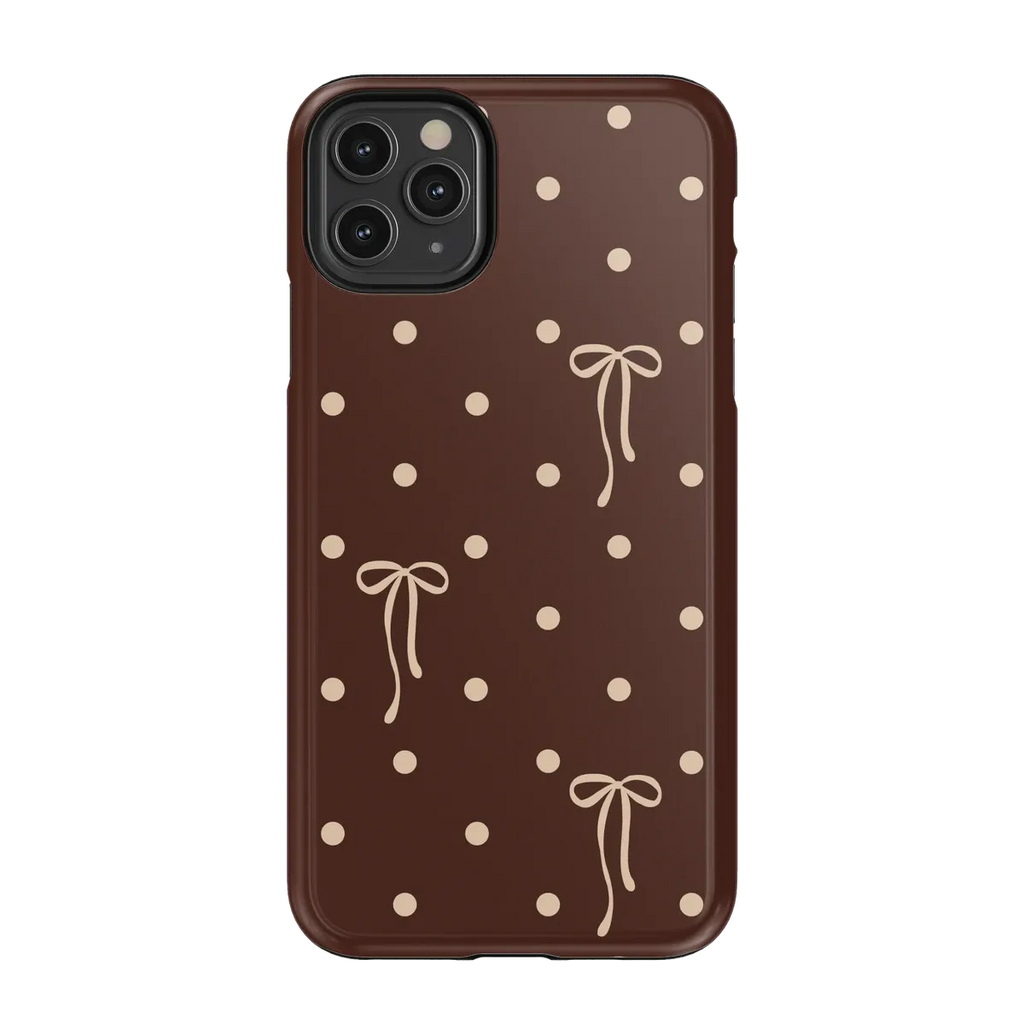 Teddy Bows | Brown Polka Dot Case