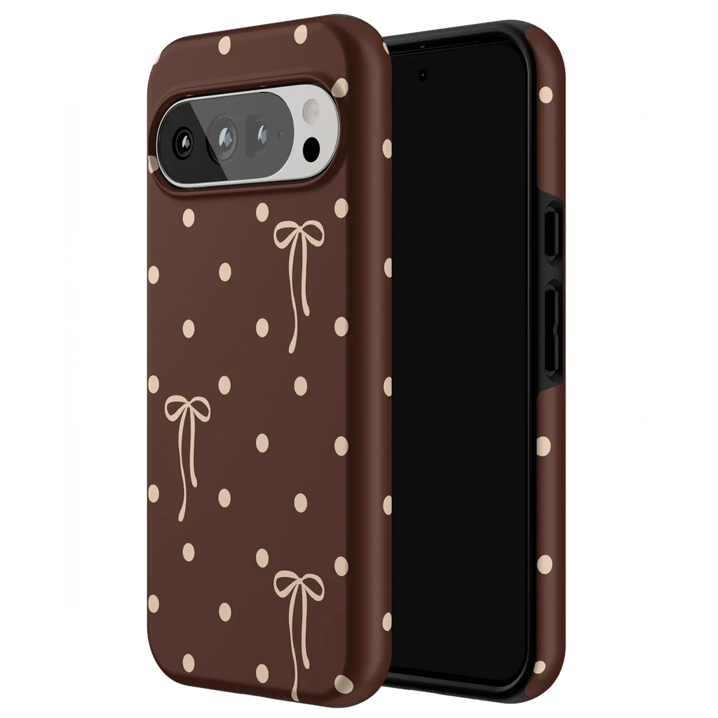 Teddy Bows | Brown Polka Dot Case