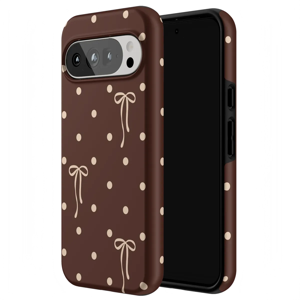 Teddy Bows | Brown Polka Dot Case