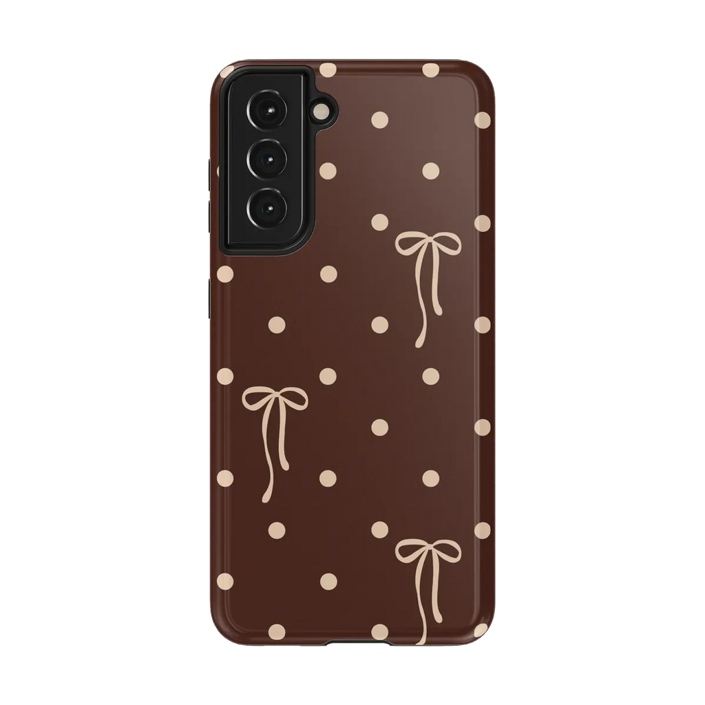 Teddy Bows | Brown Polka Dot Case