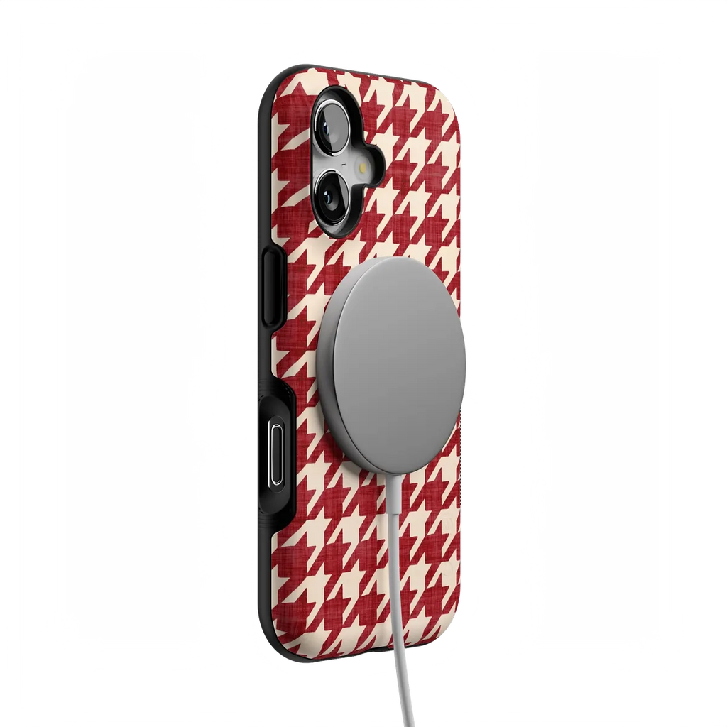 Scarlet Stitch | Red Houndstooth Case