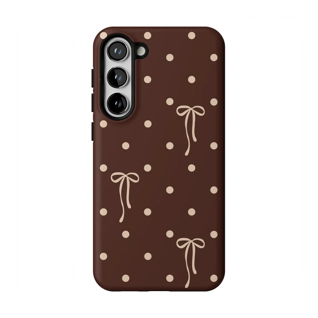 Teddy Bows | Brown Polka Dot Case