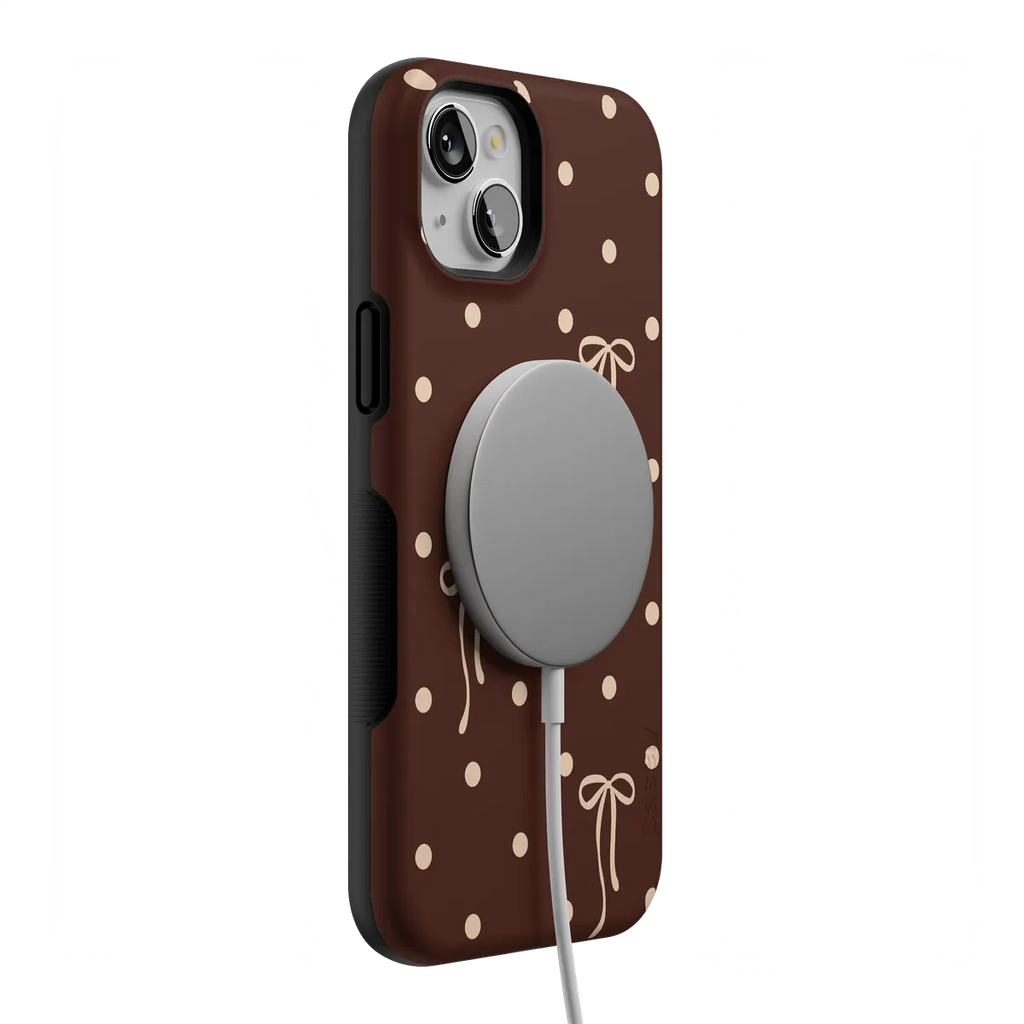 Teddy Bows | Brown Polka Dot Case