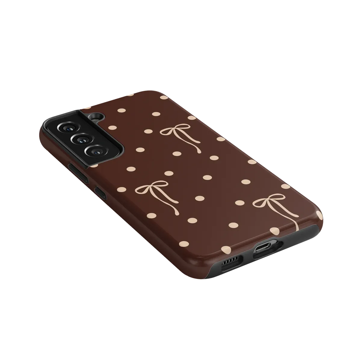 Teddy Bows | Brown Polka Dot Case