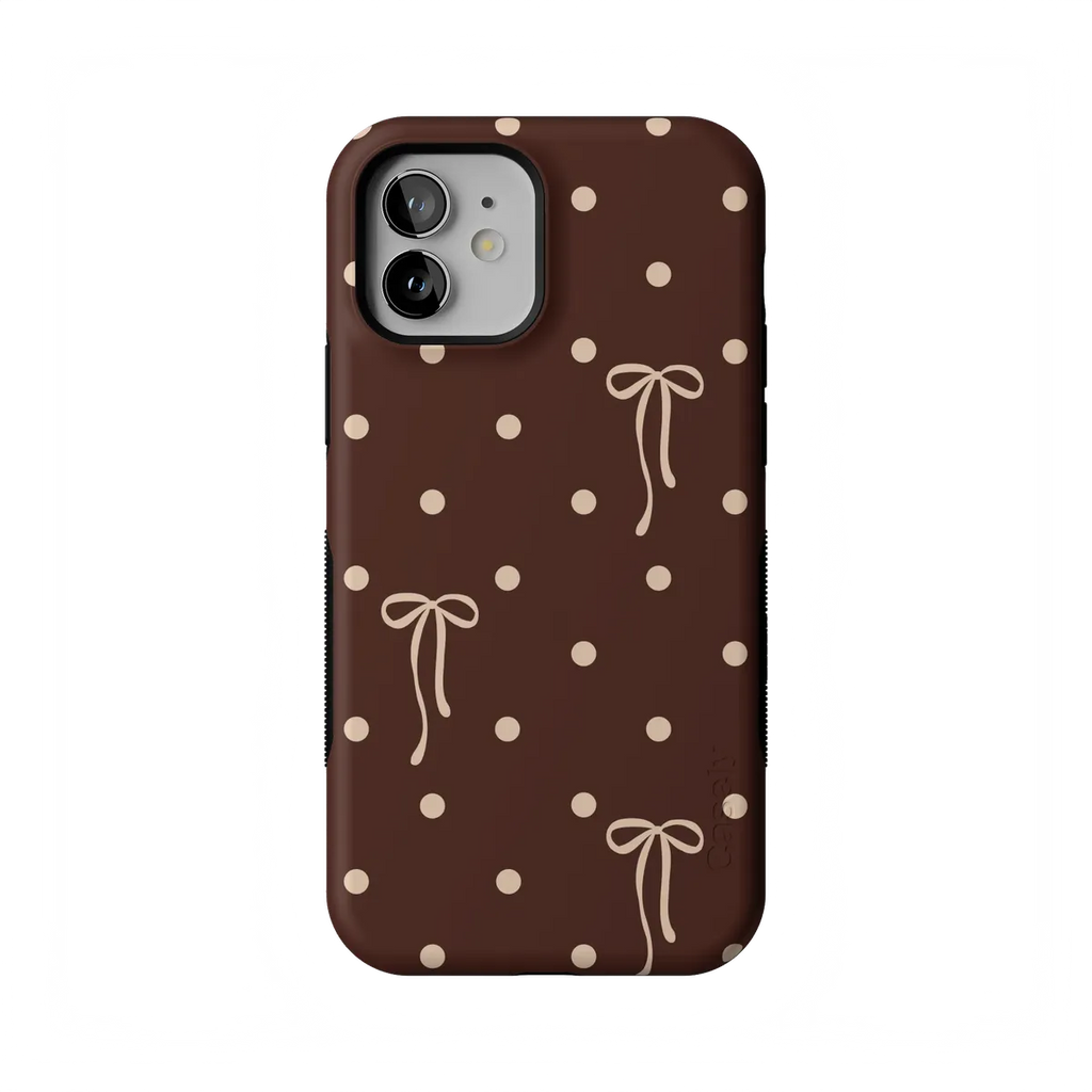 Teddy Bows | Brown Polka Dot Case
