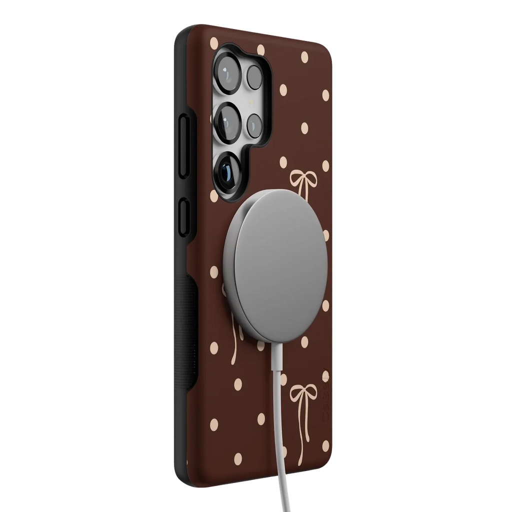 Teddy Bows | Brown Polka Dot Case