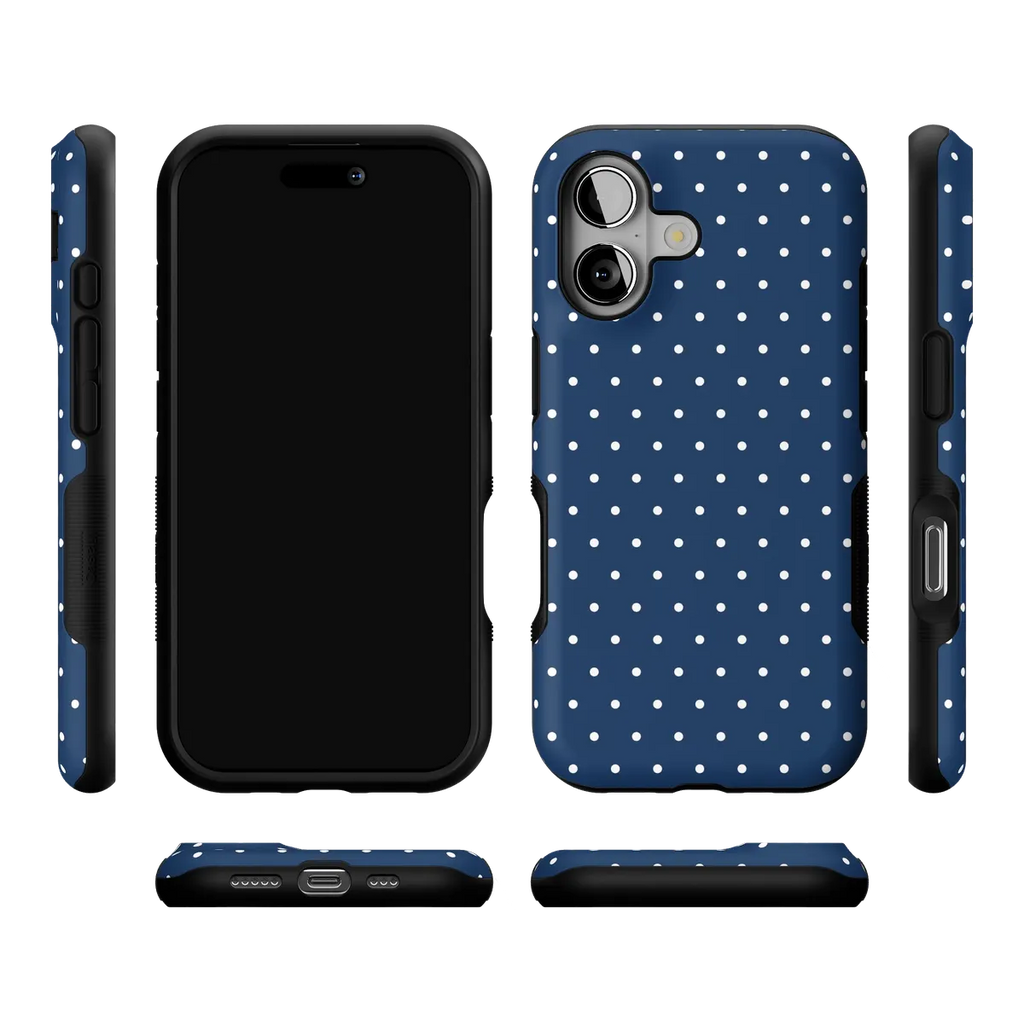 On the Dot | Navy Polka Dot Case