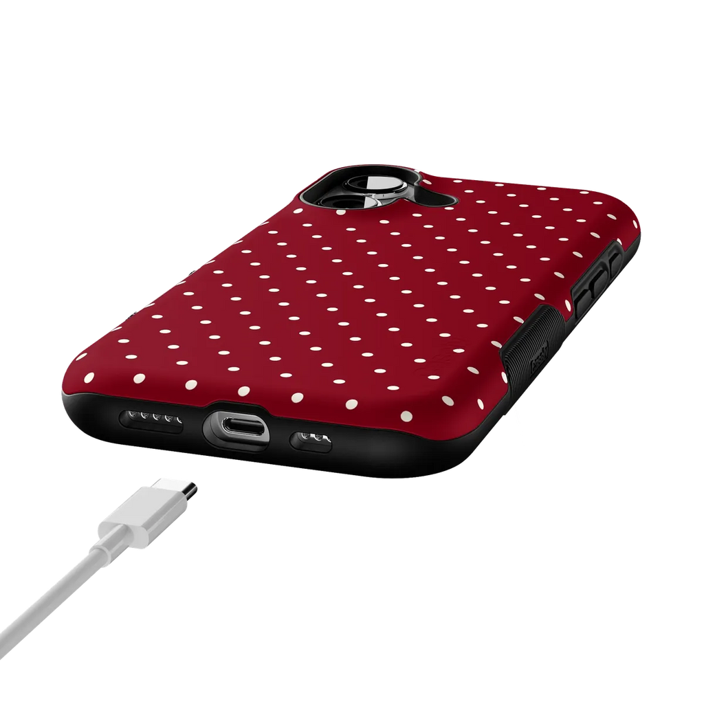 On the Dot | Maroon Polka Dot Case