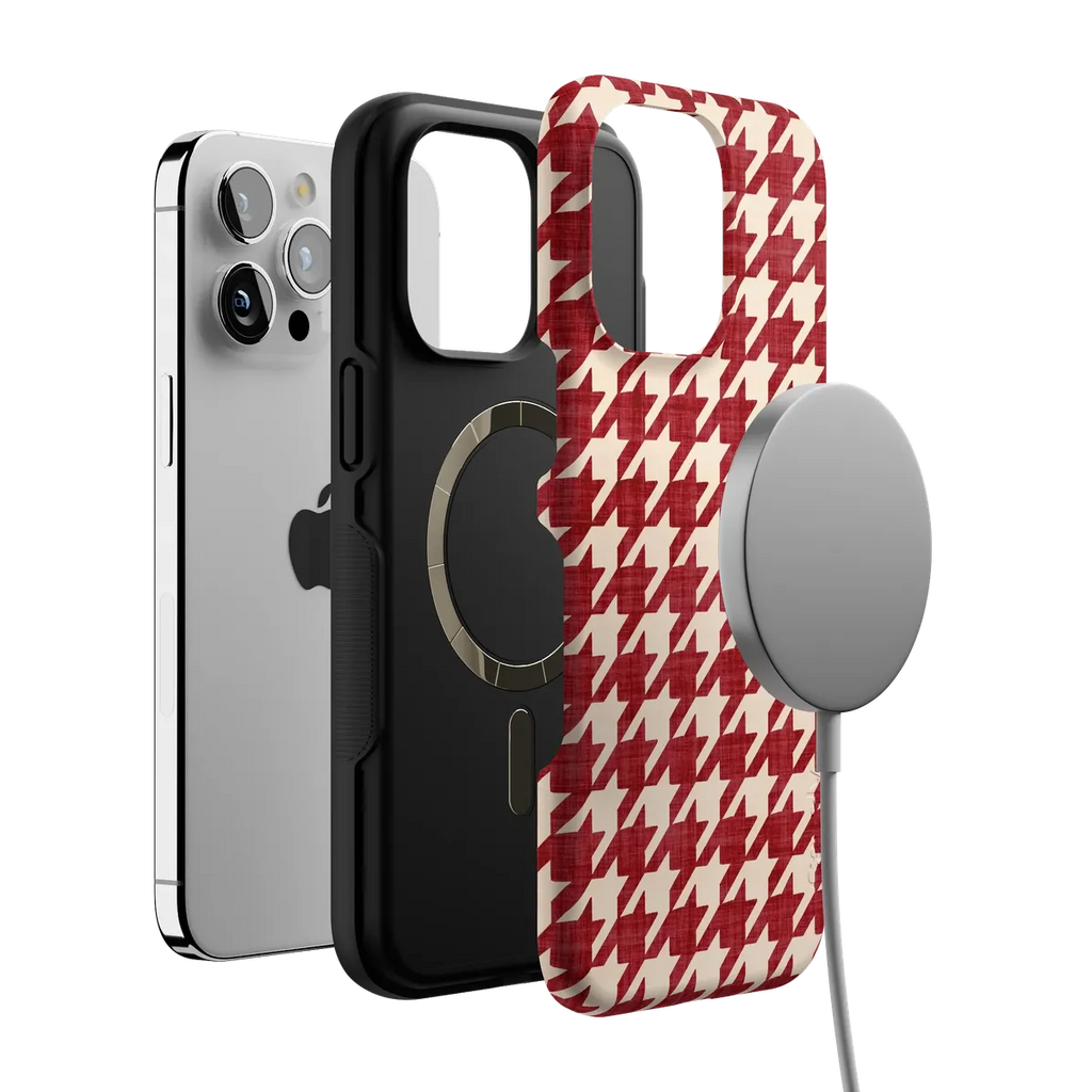 Scarlet Stitch | Red Houndstooth Case