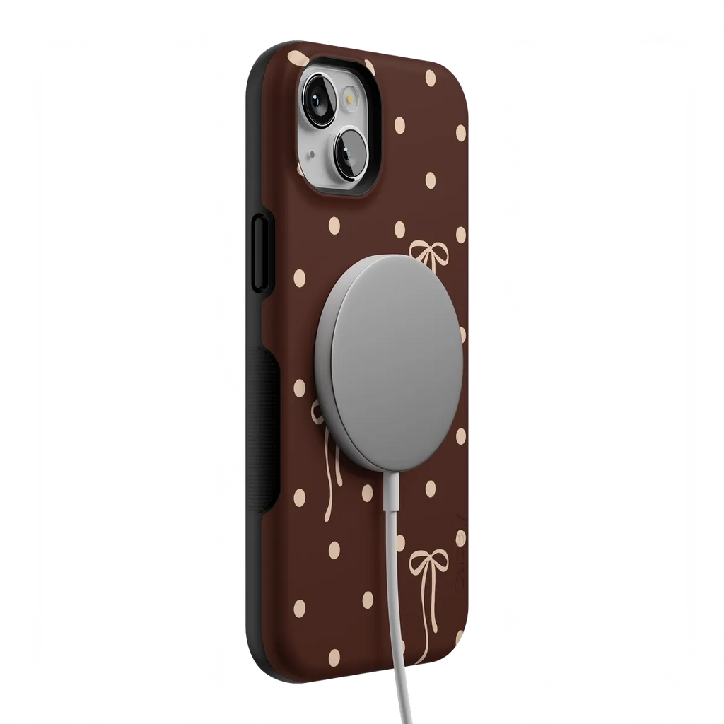 Teddy Bows | Brown Polka Dot Case
