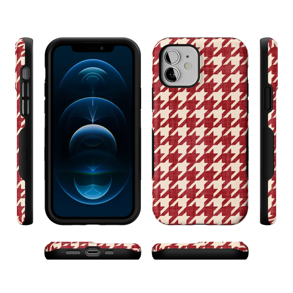 Scarlet Stitch | Red Houndstooth Case