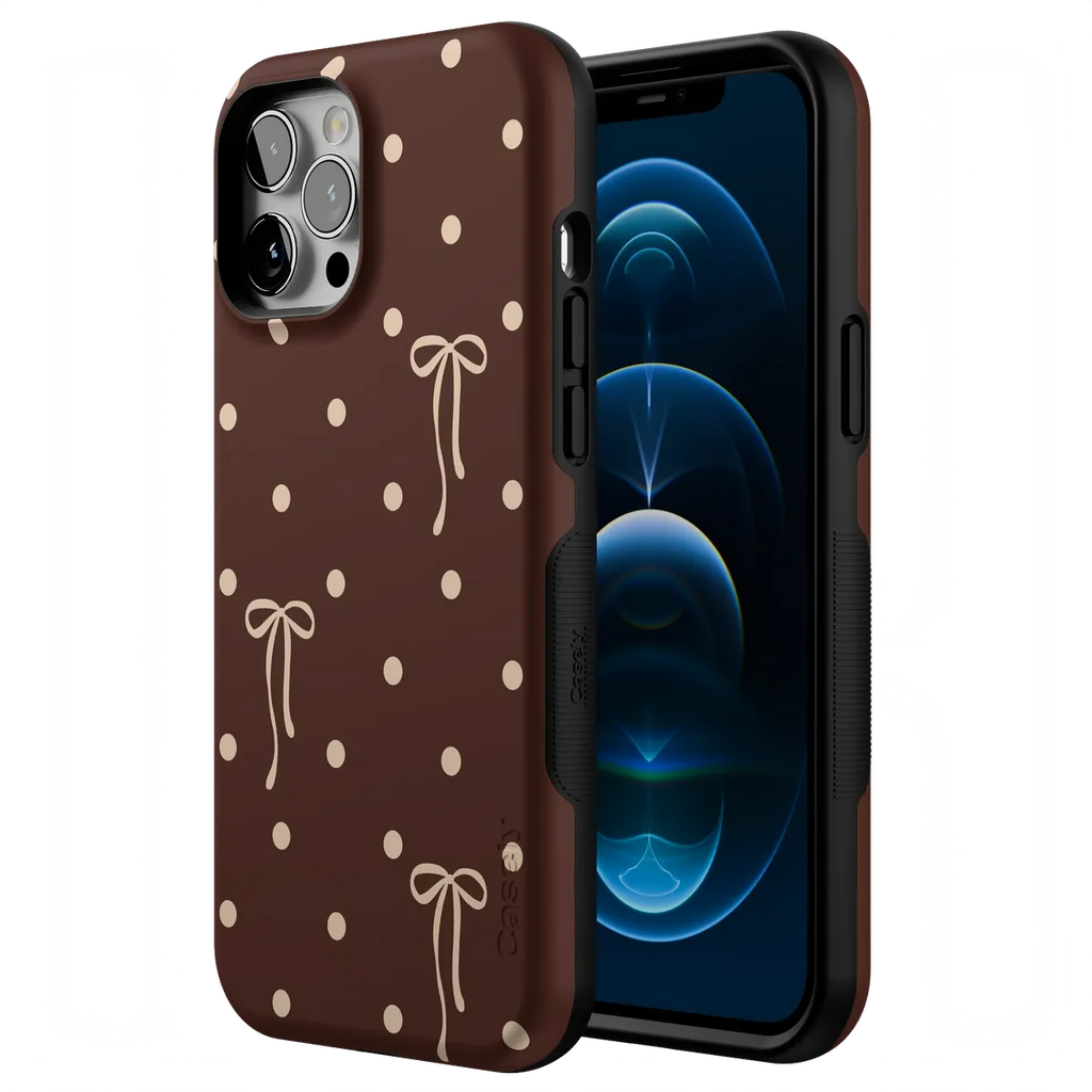 Teddy Bows | Brown Polka Dot Case