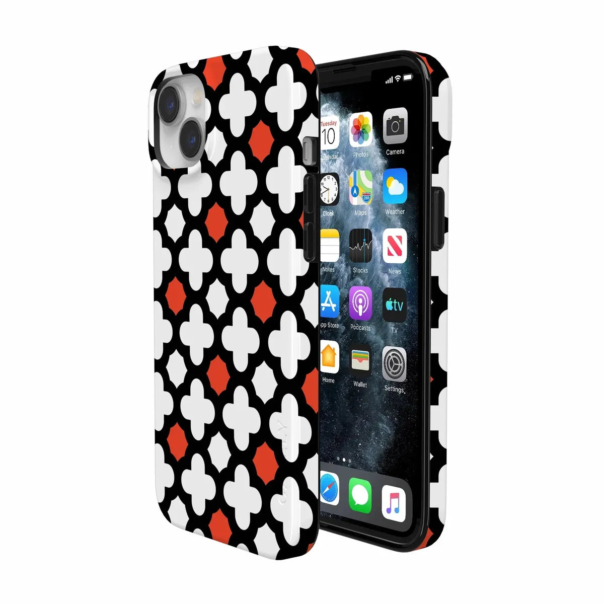 Red Lattice Tile | High Contrast Design Case