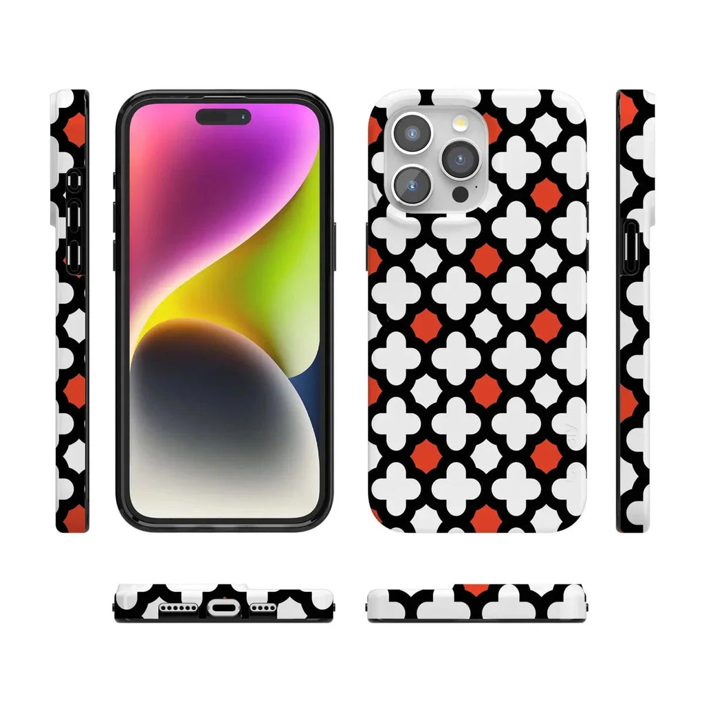 Red Lattice Tile | High Contrast Design Case