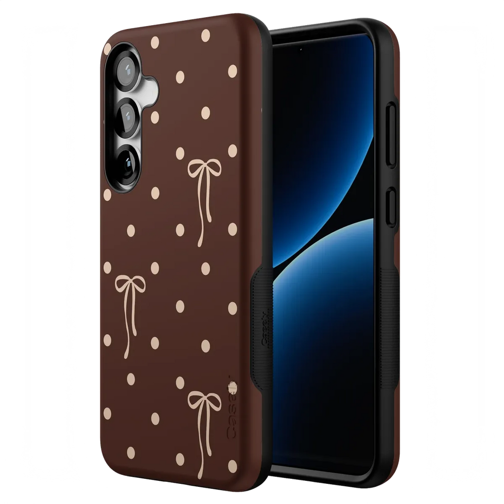 Teddy Bows | Brown Polka Dot Case