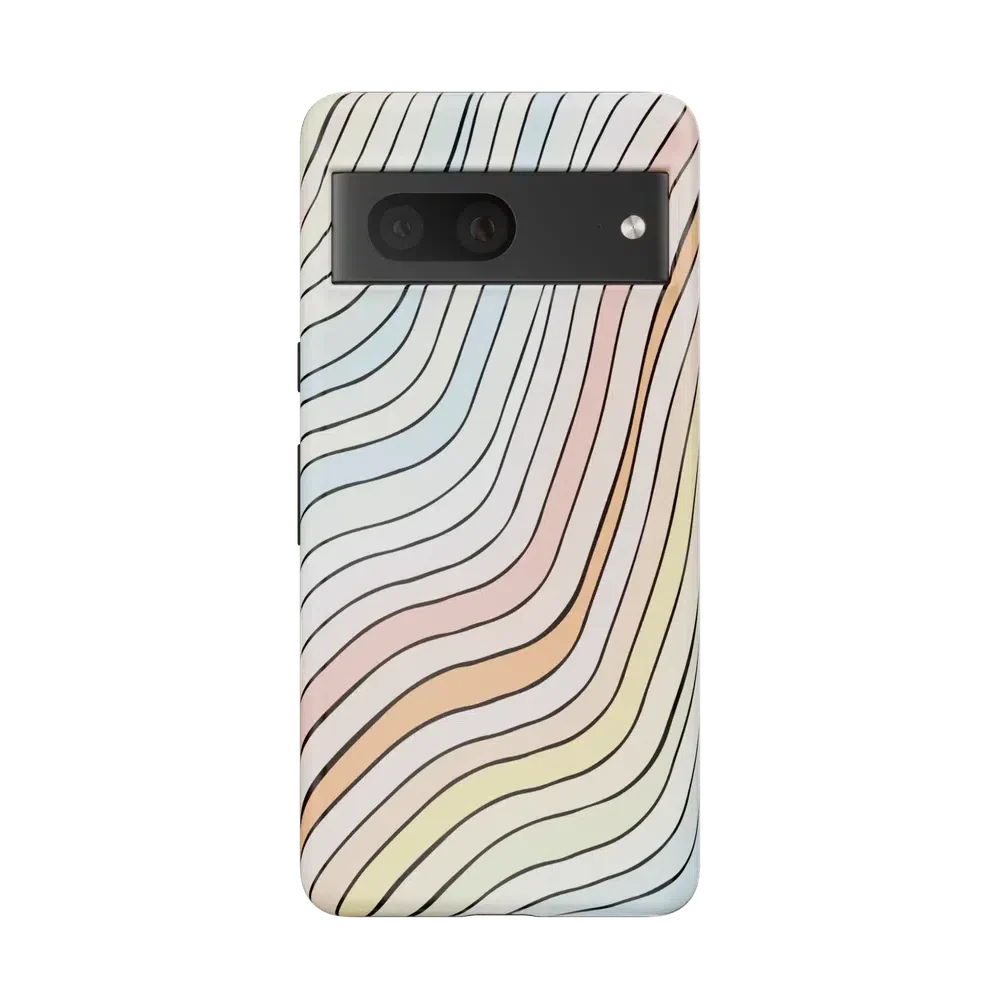 Ride The Wave | Pastel Rainbow Lined Google Pixel Case