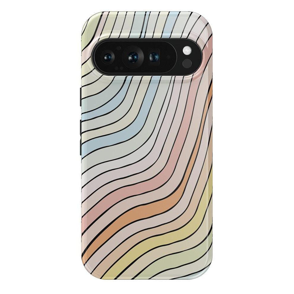 Ride The Wave | Pastel Rainbow Lined Google Pixel Case