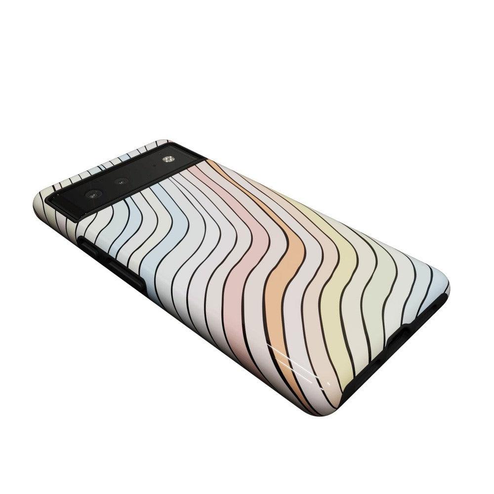 Ride The Wave | Pastel Rainbow Lined Google Pixel Case