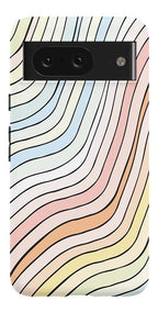 Ride The Wave | Pastel Rainbow Lined Google Pixel Case
