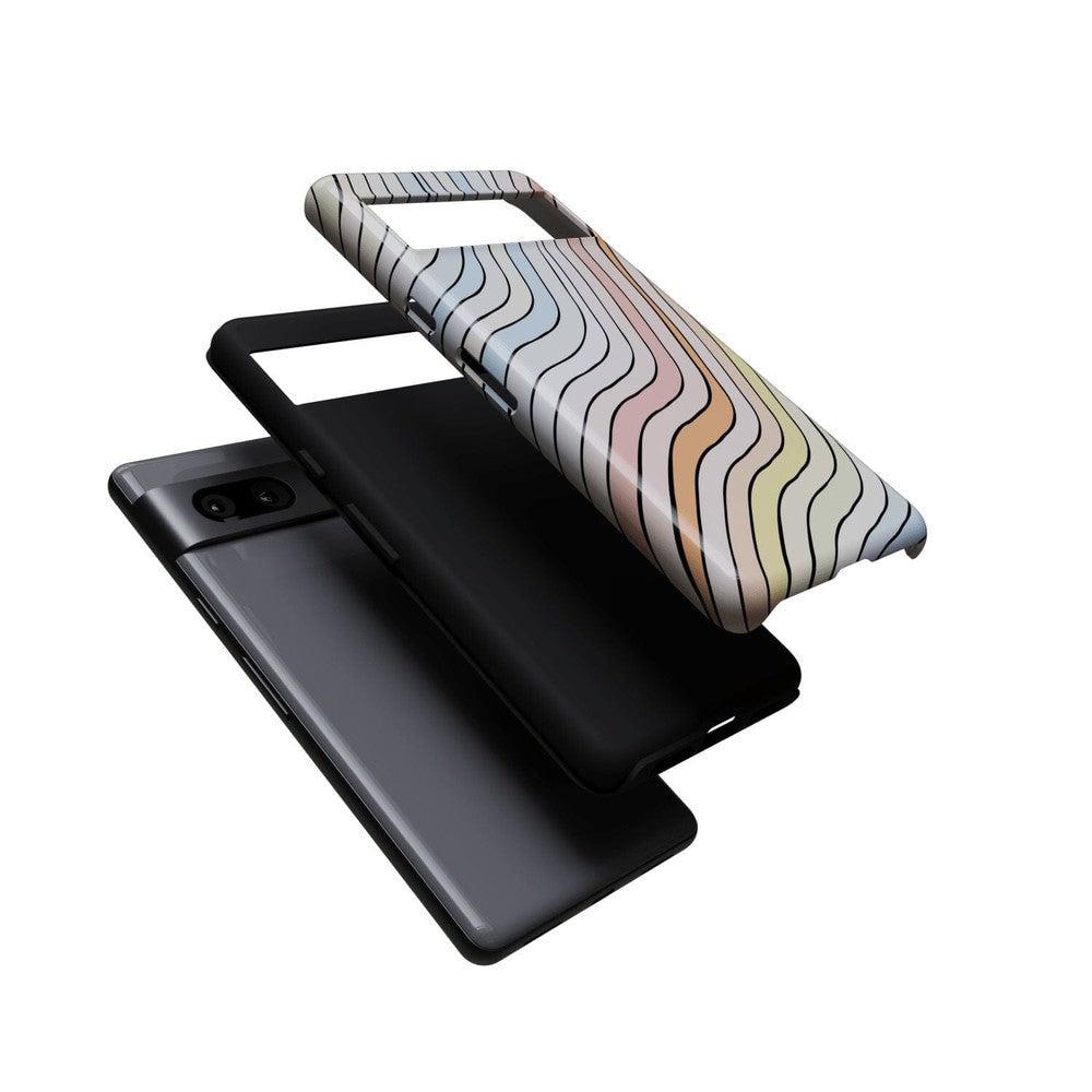 Ride The Wave | Pastel Rainbow Lined Google Pixel Case