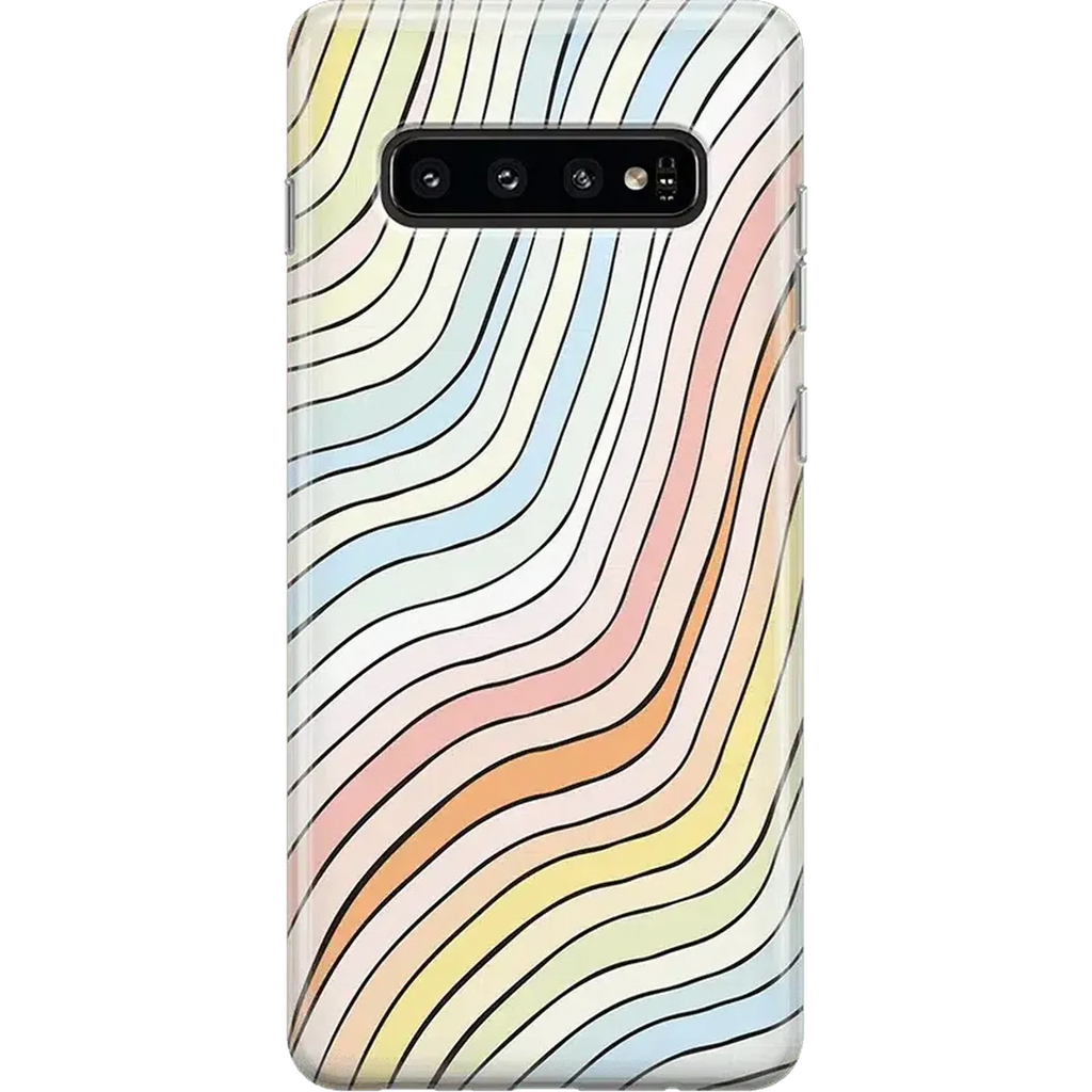 Ride The Wave | Pastel Rainbow Lined Samsung Case