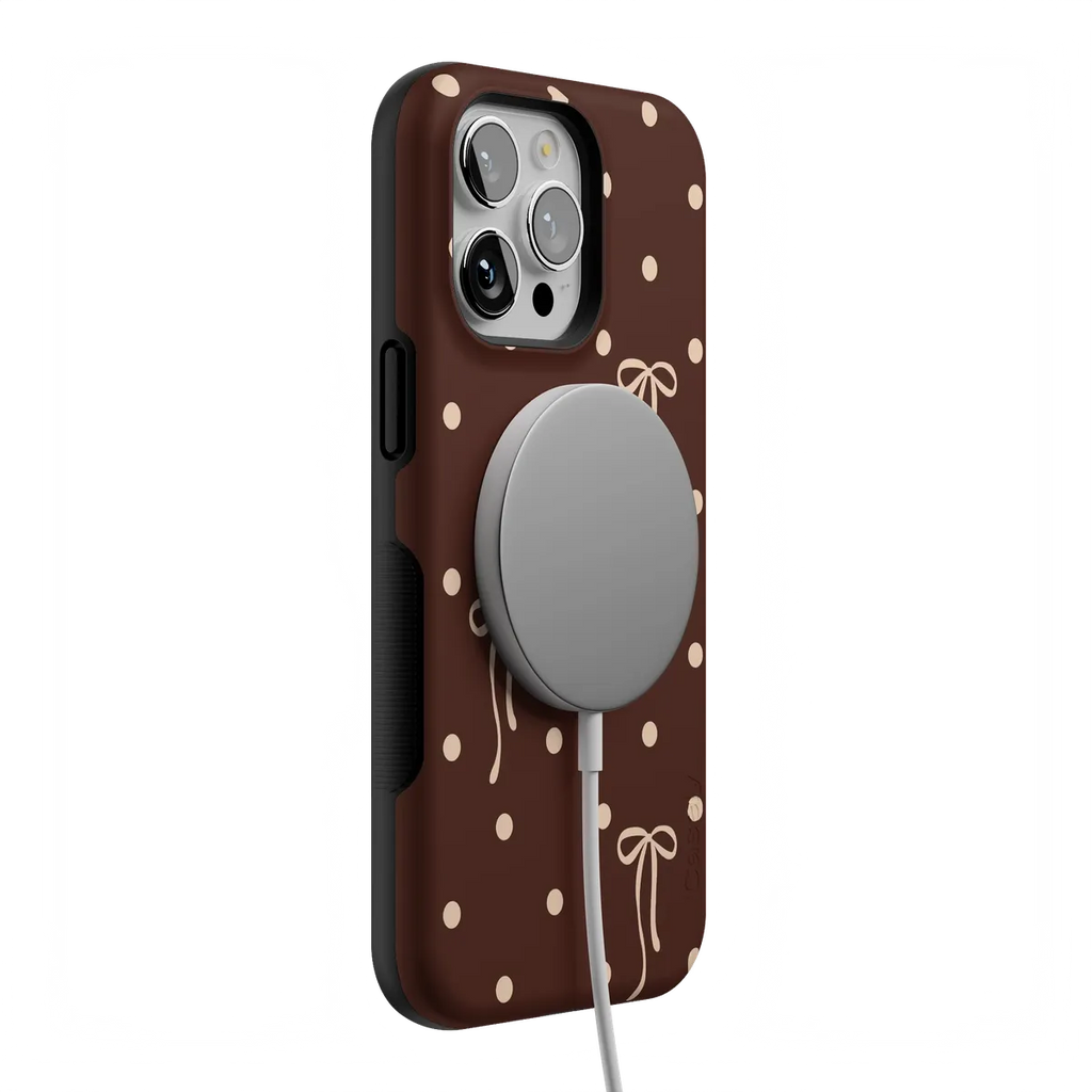 Teddy Bows | Brown Polka Dot Case