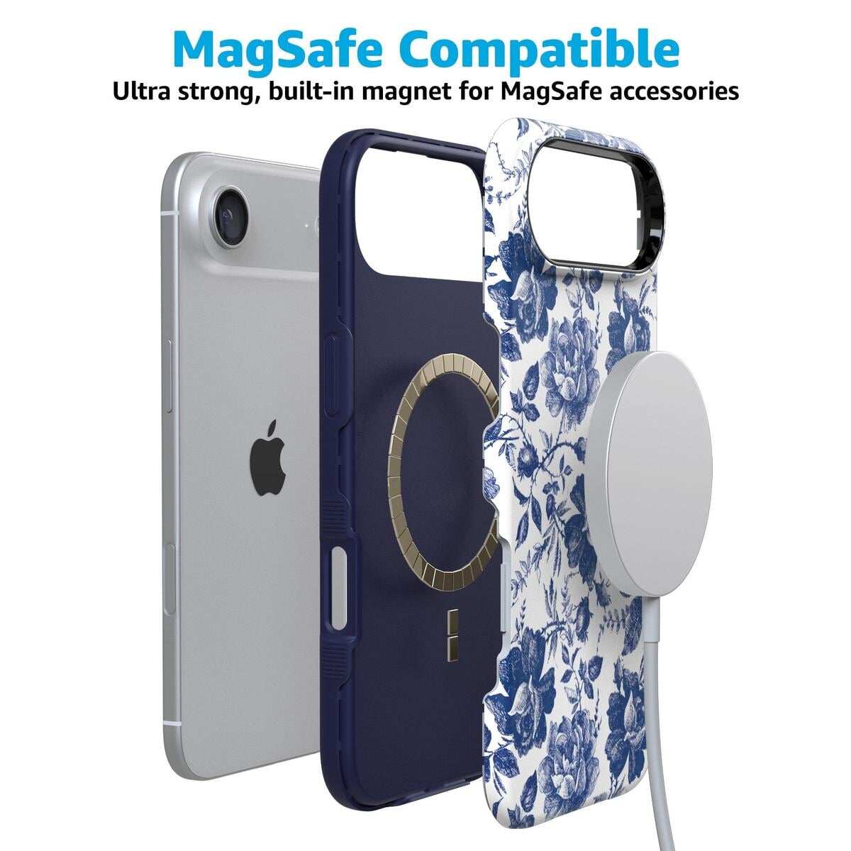Rose to Fame | Blue & White Rose Floral Case