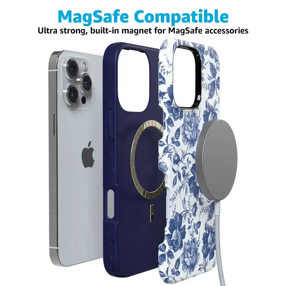 Rose to Fame | Blue & White Rose Floral Case
