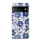 Rose to Fame | Blue & White Rose Floral Google Pixel Case