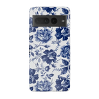 Rose to Fame | Blue & White Rose Floral Google Pixel Case