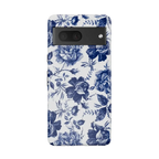 Rose to Fame | Blue & White Rose Floral Google Pixel Case