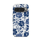 Rose to Fame | Blue & White Rose Floral Google Pixel Case