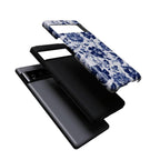 Rose to Fame | Blue & White Rose Floral Google Pixel Case