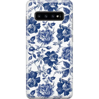 Rose to Fame | Blue & White Rose Floral Samsung Case
