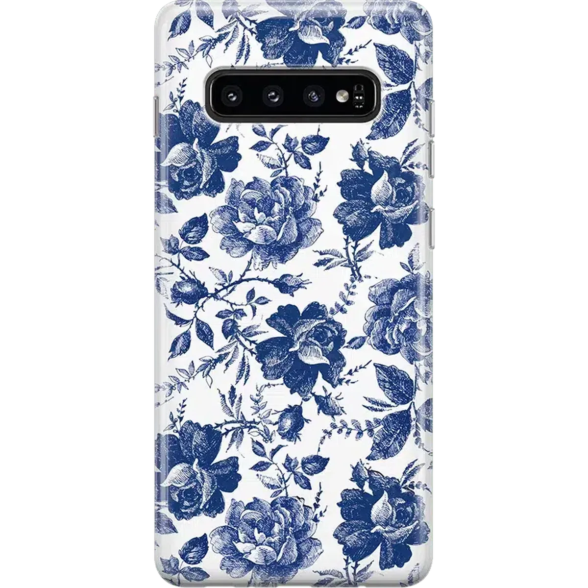 Rose to Fame | Blue & White Rose Floral Samsung Case