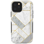 Sharp Lines | Geo White and Gold Marble Case