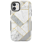 Sharp Lines | Geo White and Gold Marble Case