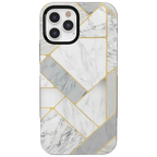 Sharp Lines | Geo White and Gold Marble Case