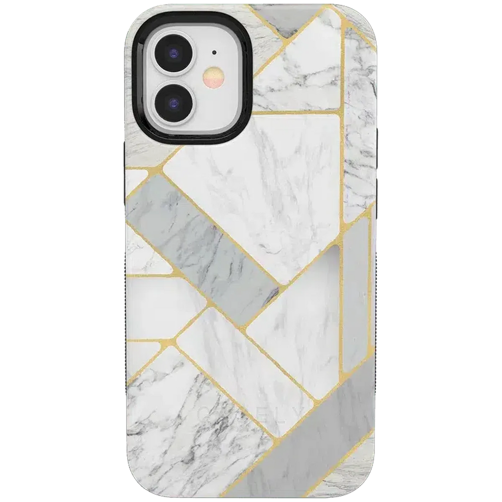 Sharp Lines | Geo White and Gold Marble Case