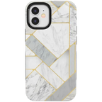 Sharp Lines | Geo White and Gold Marble Case